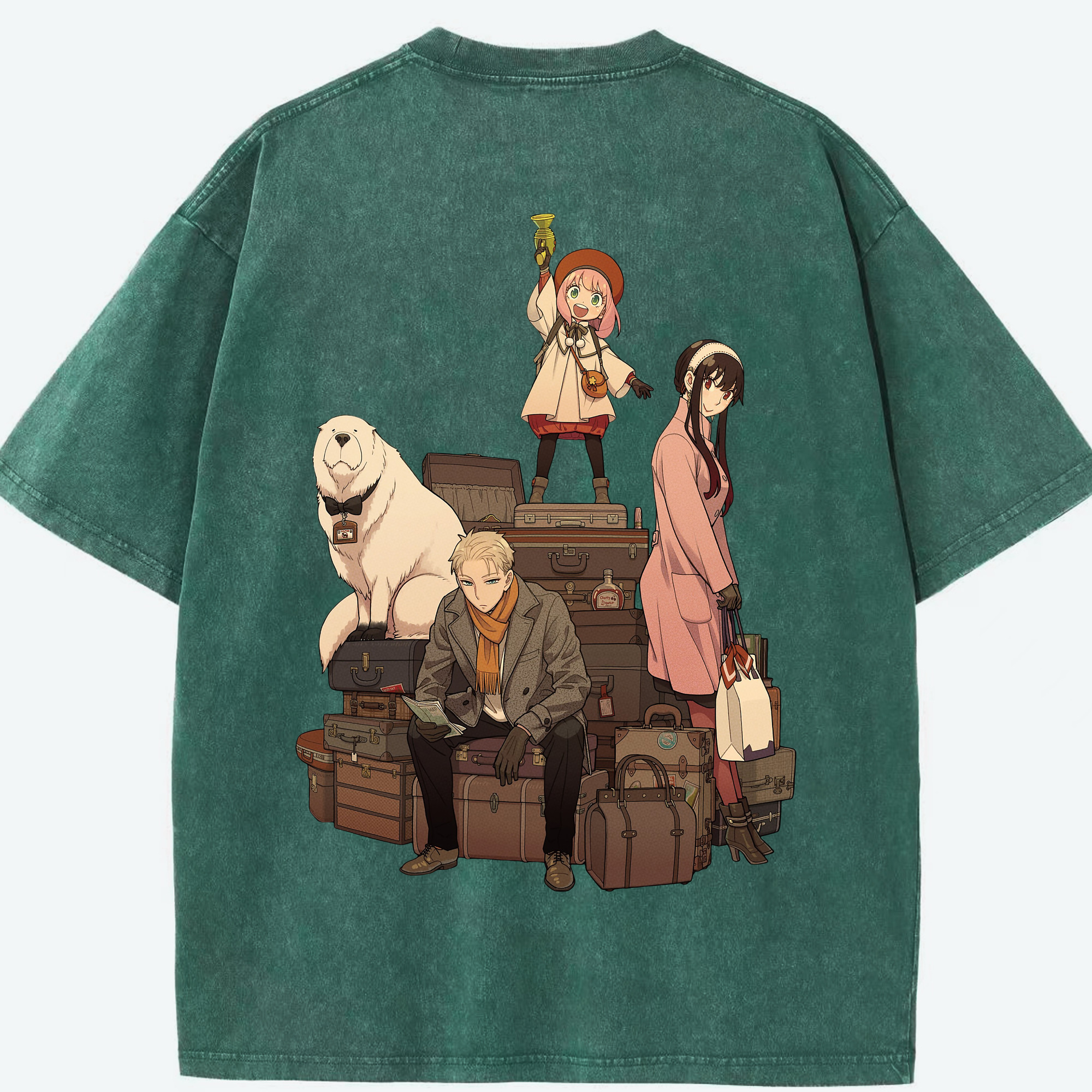 （画像用） SPY×FAMILY间谍家家酒 綿100% ヴィンテージ風 半袖Tシャツ（背面プリント）